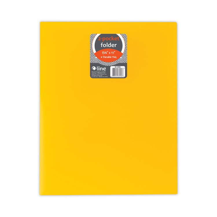 C-LINE PRODUCTS, Two-Pocket Heavyweight Poly Portfolio Folder, Accommodates 11 x 8.5 Sheets, Yellow, 25/Box (CLI33956BX) thumbnail 4