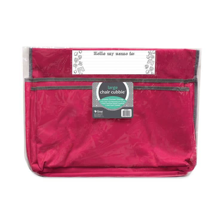 C-LINE PRODUCTS, Chair Cubbies for Most Classroom Chair Styles, Large, 18 x 13.25, Fabric/Vinyl, Sunset Red (CLI10417)