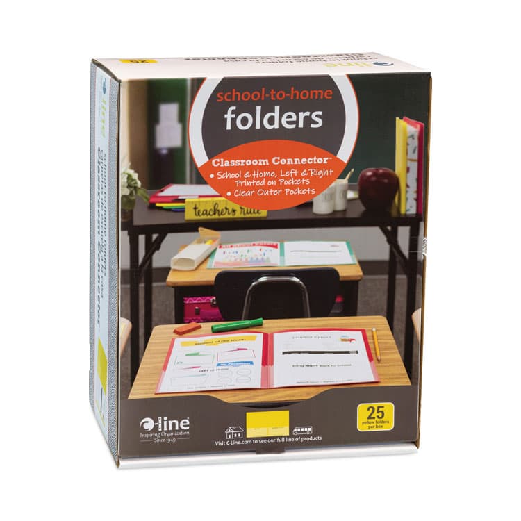 C-LINE PRODUCTS, Classroom Connector Folders, Accommodates 11 x 8.5 Sheets, Yellow, 25/Box (CLI32006) thumbnail 2