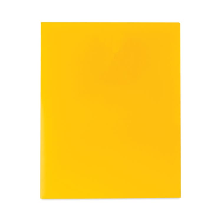 C-LINE PRODUCTS, Two-Pocket Heavyweight Poly Portfolio Folder, Accommodates 11 x 8.5 Sheets, Yellow, 25/Box (CLI33956BX)