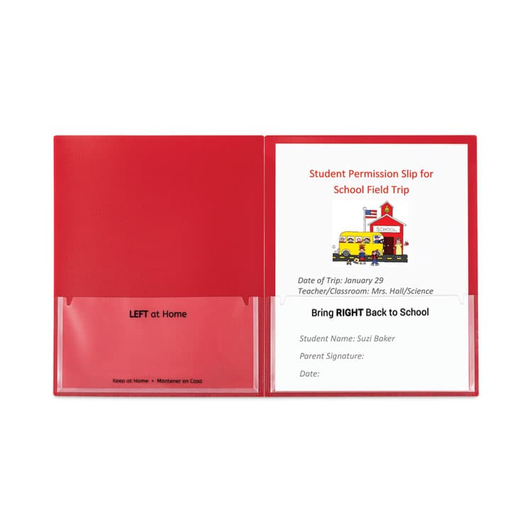 C-LINE PRODUCTS, Classroom Connector Folders, Accommodates 11 x 8.5 Sheets, Red, 25/Box (CLI32004) thumbnail 4