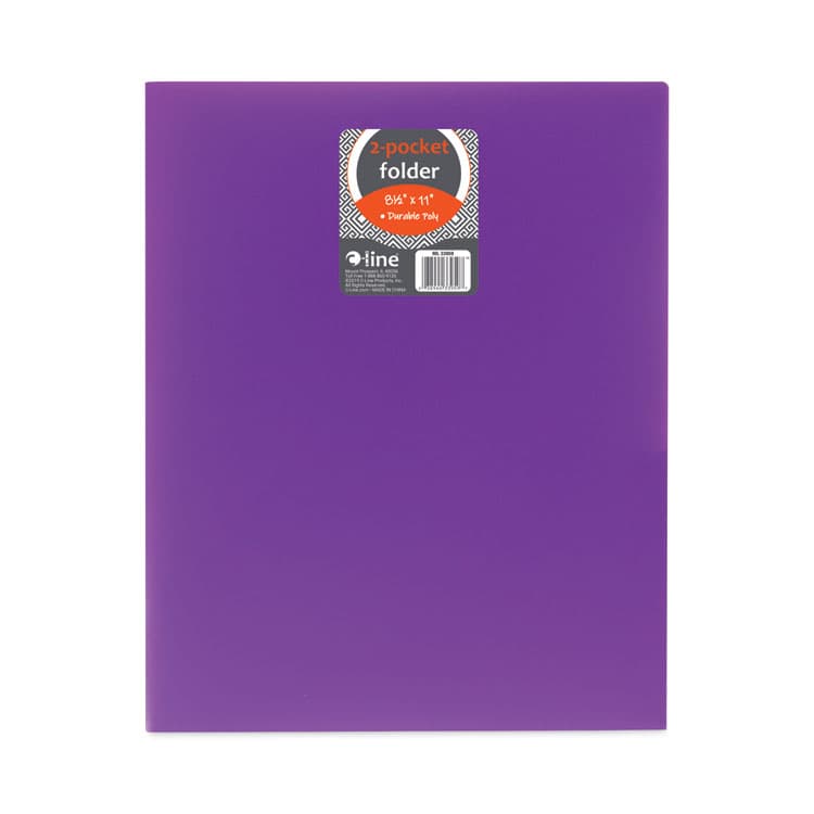 C-LINE PRODUCTS, Two-Pocket Heavyweight Poly Portfolio Folder, Accommodates 11 x 8.5 Sheets, Purple, 25/Box (CLI33959BX) thumbnail 2