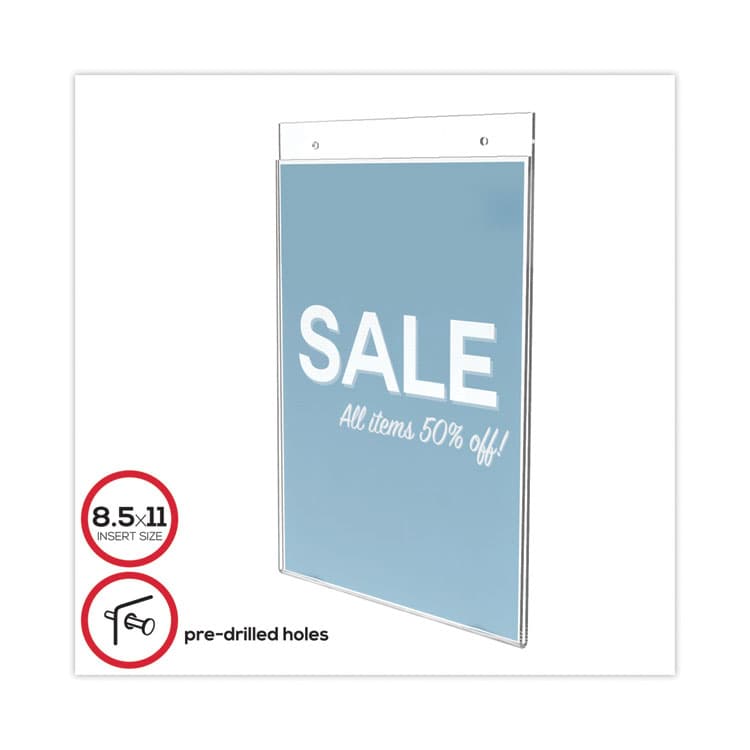 DEFLECTO CORPORATION Classic Image Wall-Mount Sign Holder, Portrait, 8.5 x 11, Clear (DEF68201) thumbnail 2