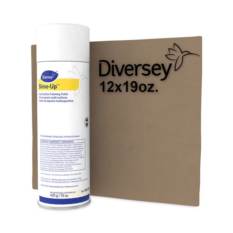 DIVERSEY Shine-UpTM/MC Multi-Surface Foaming Polish, Lemon Scent, 15 oz Aerosol Spray, 12/Carton (DVO904390) thumbnail 2
