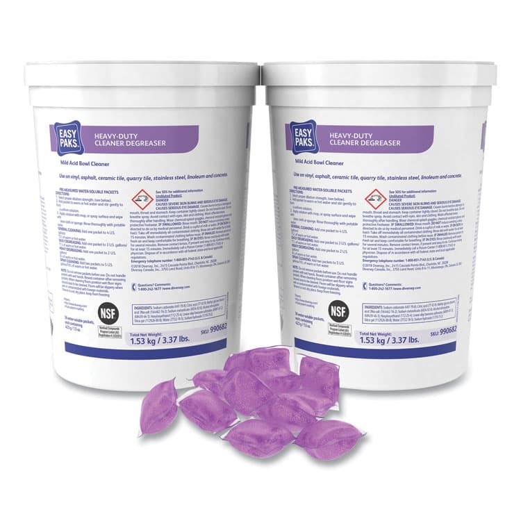 DIVERSEY Heavy-Duty Cleaner/Degreaser, 1.5 oz Packet, 36/Tub, 2 Tubs/Carton (DVO990682)