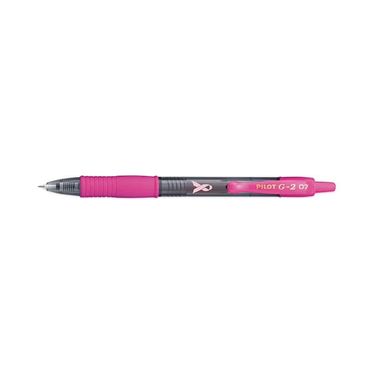 PILOT CORP. OF AMERICA G2 Premium Breast Cancer Awareness Gel Pen, Retractable, Fine 0.7 mm, Black Ink, Smoke/Pink Barrel, 2/Pack (PIL31331) thumbnail 3