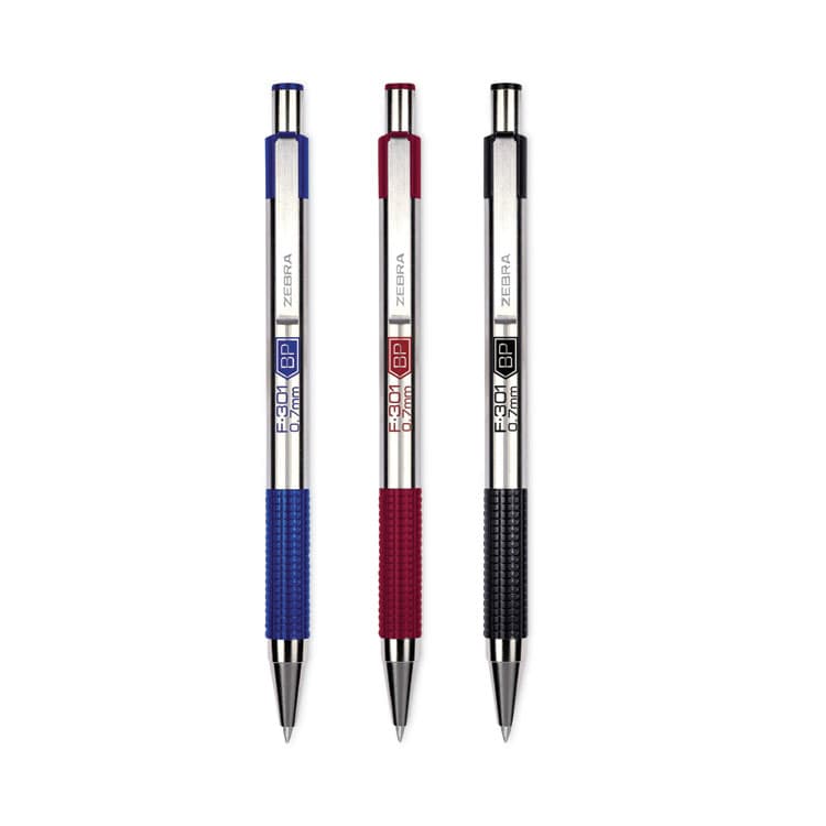 ZEBRA PEN CORP. F-301 Ballpoint Pen, Retractable, Fine 0.7 mm, Assorted Ink and Barrel Colors, 4/Pack (ZEB27174) thumbnail 2