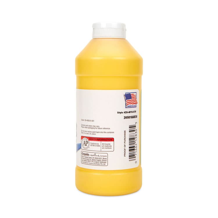 BINNEY & SMITH / CRAYOLA Portfolio Series Acrylic Paint, Brilliant Yellow, 16 oz Bottle (CYO204016830) thumbnail 2