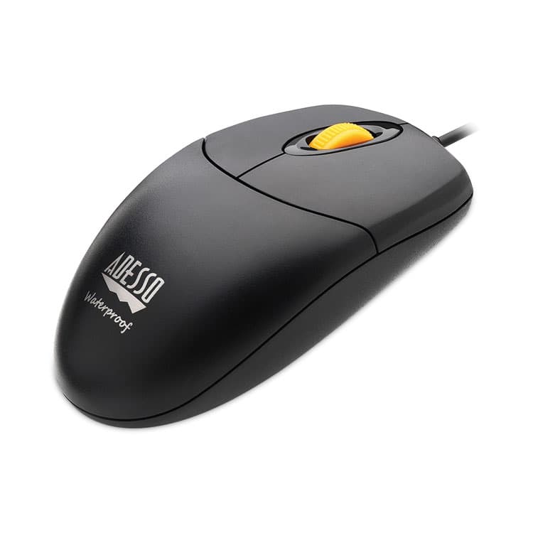 ADESSO iMouse W3 Waterproof Antimicrobial Mouse with Magnetic Scroll Wheel, USB 2.0, Left/Right Hand Use, Black (ADEIMOUSEW3) thumbnail 3