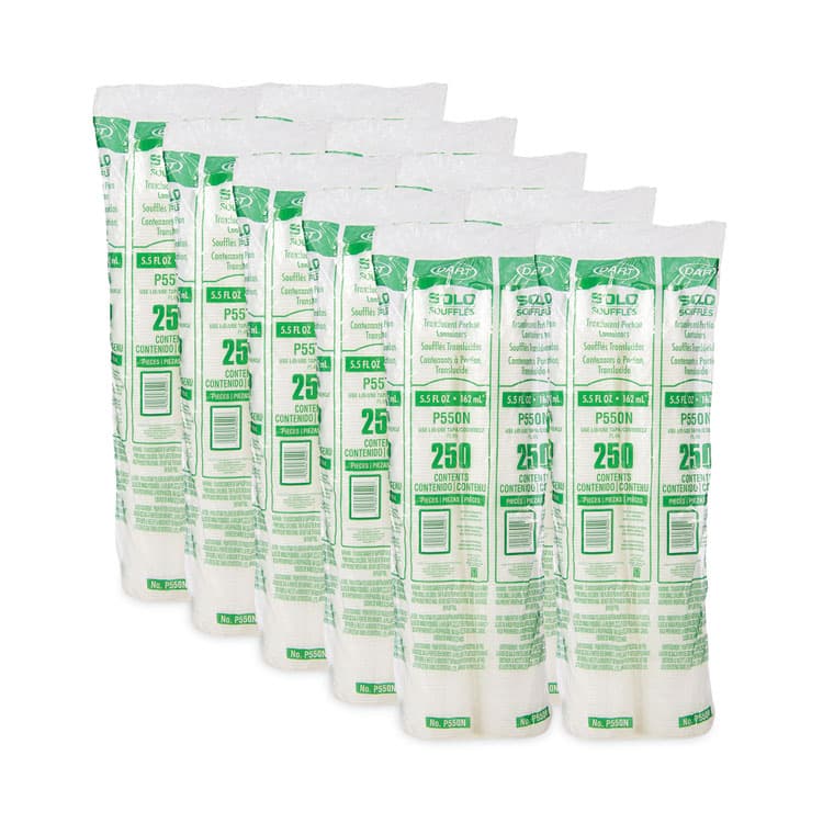 DART Polystyrene Portion Cups, 5.5 oz, Plastic, Translucent, 250/Bag, 10 Bags/Carton (DCCP550N) thumbnail 3