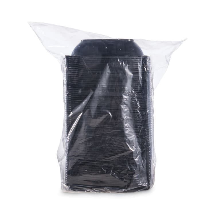 DART PresentaBowls Pro Black Square Bowls, 32 oz, 8.5 x 8.5 x 2, Plastic, 63/Bag, 4 Bags/Carton (DCCB32SB) thumbnail 3