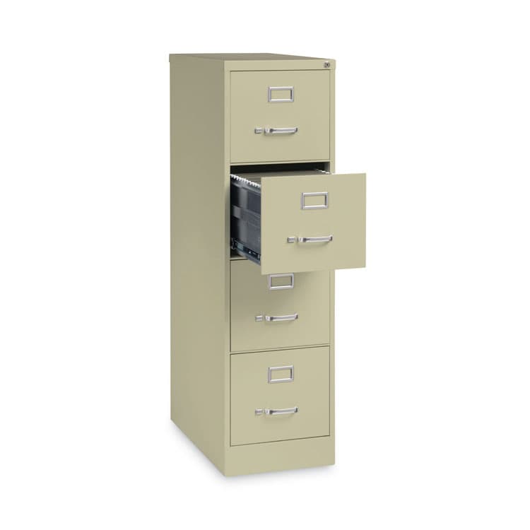 ALERA Four-Drawer Economy Vertical File, Letter-Size File Drawers, 15" x 26.5" x 52", Putty (ALEHVF152652PY) thumbnail 2
