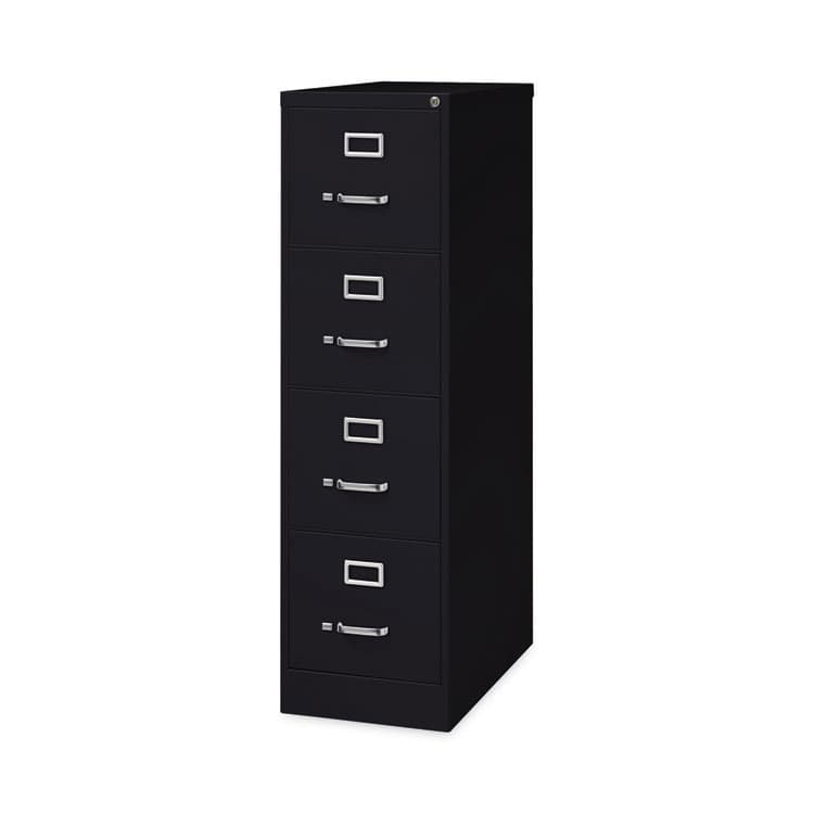 ALERA Four-Drawer Economy Vertical File, Letter-Size File Drawers, 15" x 26.5" x 52", Black (ALEHVF152652BL) thumbnail 2