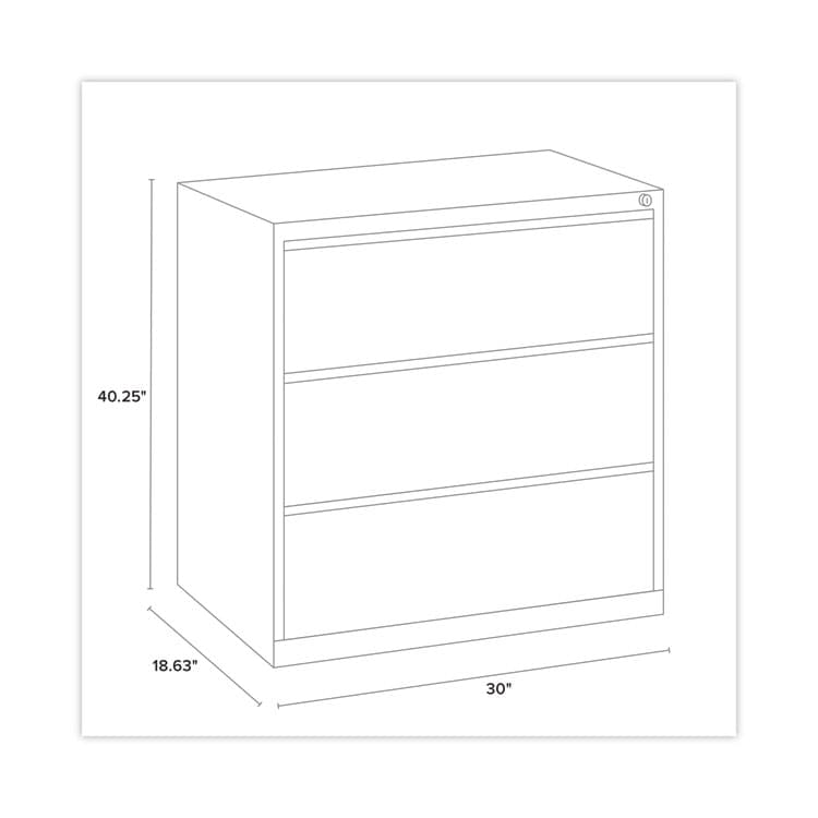 ALERA Lateral File, Three Legal/Letter/A4-Size File Drawers, 30" x 18.62" x 40.25", Black (ALEHLF3041BL) thumbnail 3