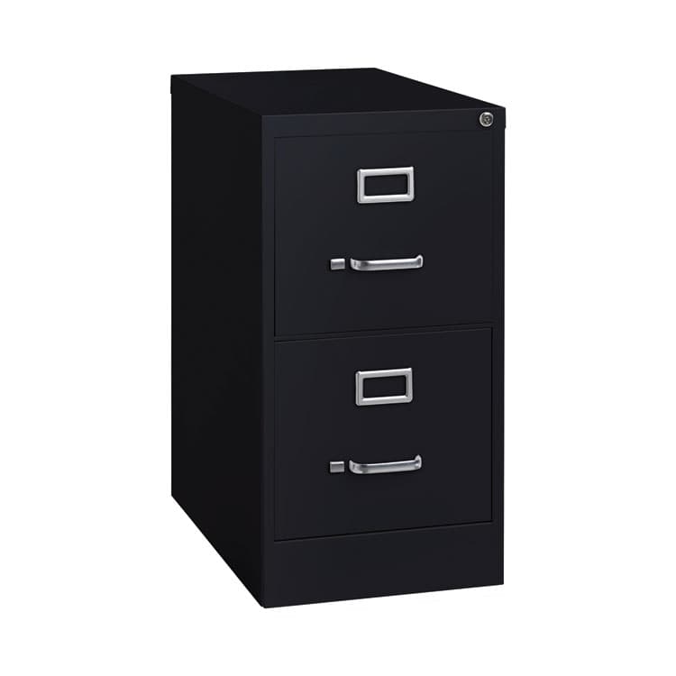 ALERA Two-Drawer Economy Vertical File, Letter-Size File Drawers, Black, 15" x 22" x 28.37" (ALEHVF152229BL) thumbnail 2