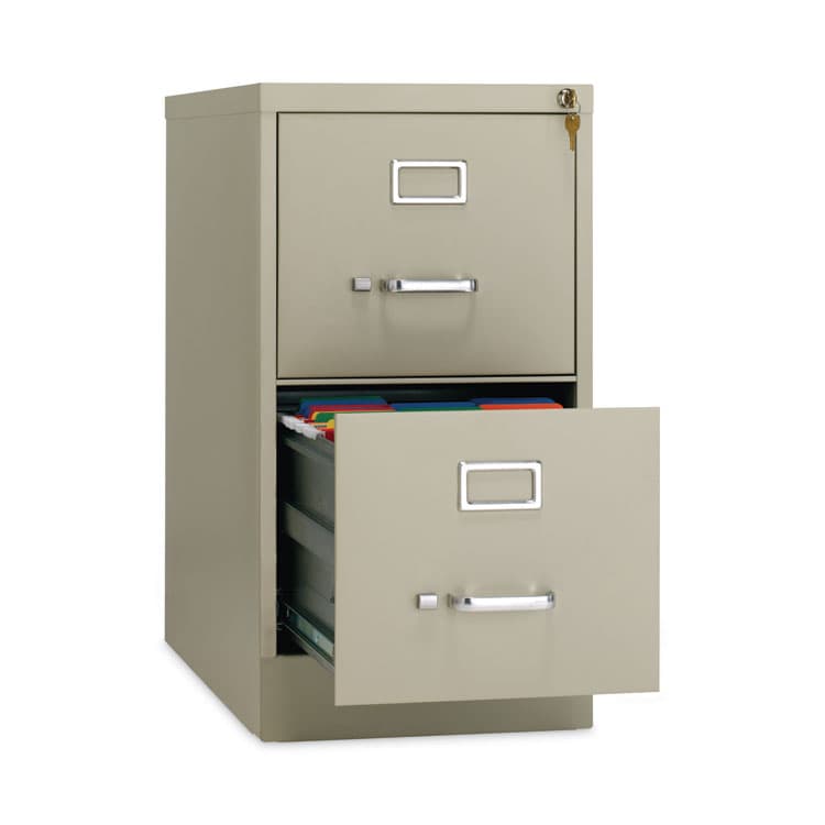 ALERA Two-Drawer Economy Vertical File, Letter-Size File Drawers, 15" x 26.5" x 28.37", Putty (ALEHVF152629PY) thumbnail 3