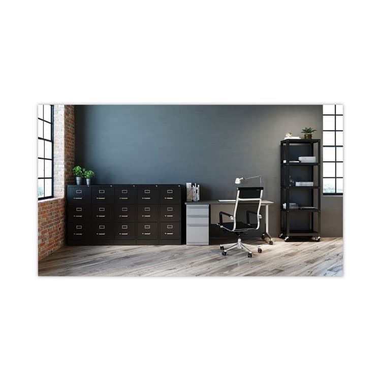 ALERA Three-Drawer Economy Vertical File, Letter-Size File Drawers, 15" x 22" x 40.19", Black (ALEHVF1541BL) thumbnail 4