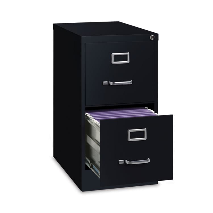 ALERA Two-Drawer Economy Vertical File, Letter-Size File Drawers, Black, 15" x 22" x 28.37" (ALEHVF152229BL) thumbnail 3