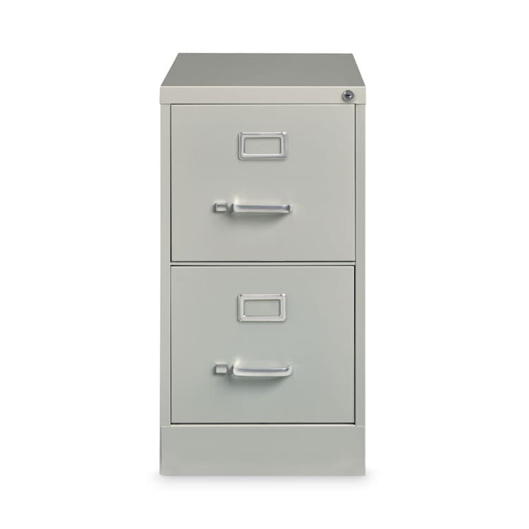 ALERA Two-Drawer Economy Vertical File, Letter-Size File Drawers, 15" x 26.5" x 28.37", Light Gray (ALEHVF152629LG)