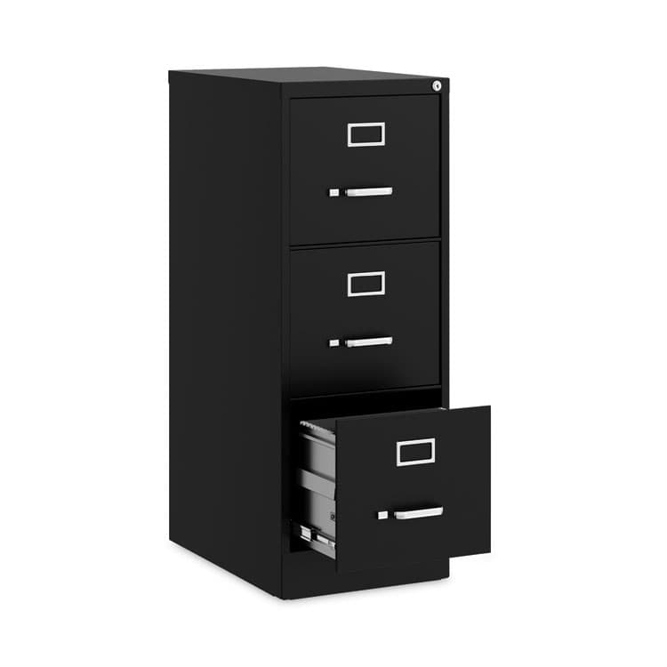ALERA Three-Drawer Economy Vertical File, Letter-Size File Drawers, 15" x 22" x 40.19", Black (ALEHVF1541BL) thumbnail 2