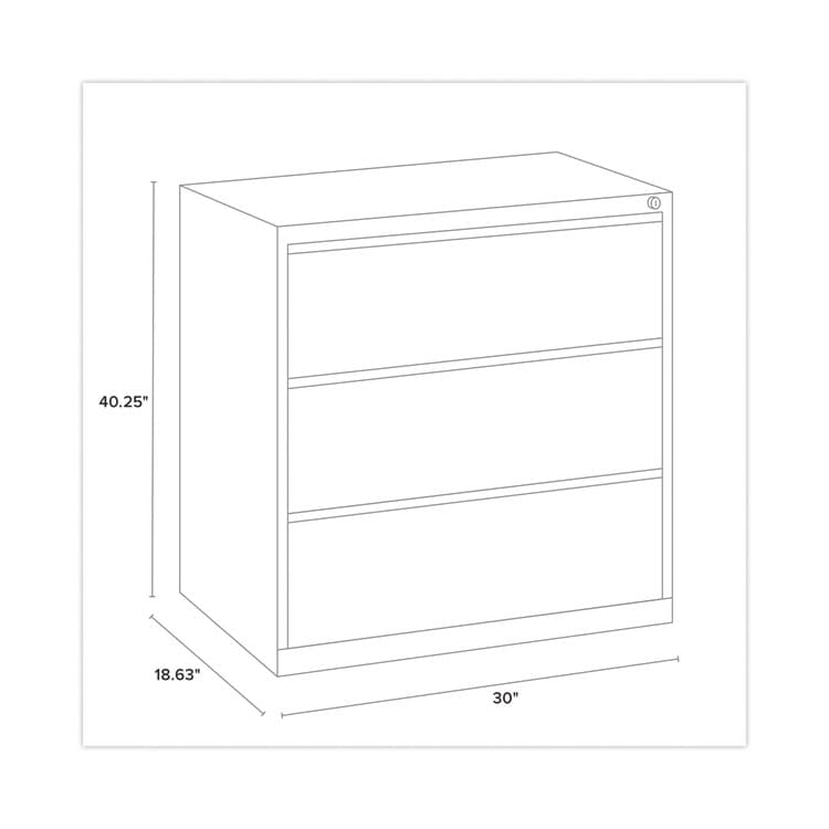 ALERA Lateral File, Three Legal/Letter/A4-Size File Drawers, 30" x 18.62" x 40.25", Putty (ALEHLF3041PY) thumbnail 3
