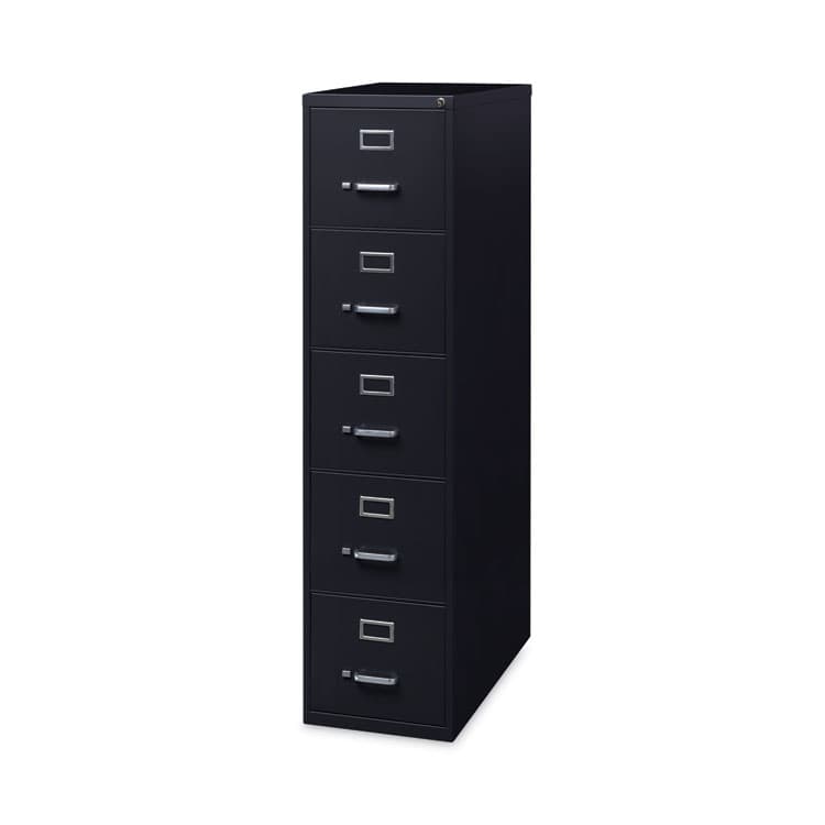 ALERA Five-Drawer Economy Vertical File, Letter-Size File Drawers, 15" x 26.5" x 61.37", Black (ALEHVF1562BL) thumbnail 4
