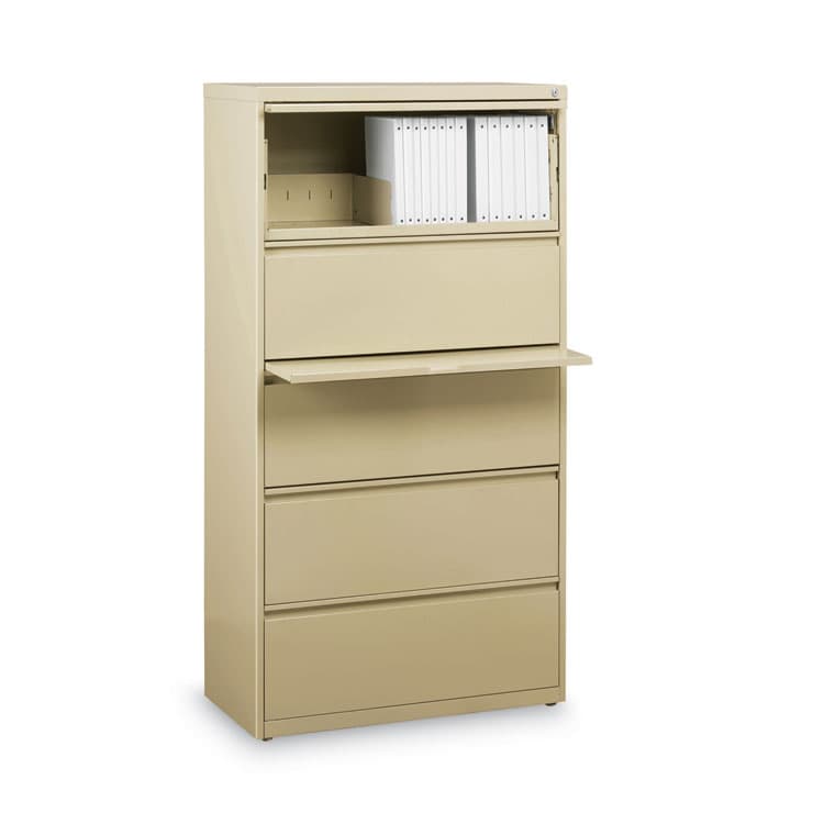 ALERA Lateral File, Five Legal/Letter/A4-Size File Drawers, 30" x 18.62" x 67.62", Putty (ALEHLF3067PY) thumbnail 4