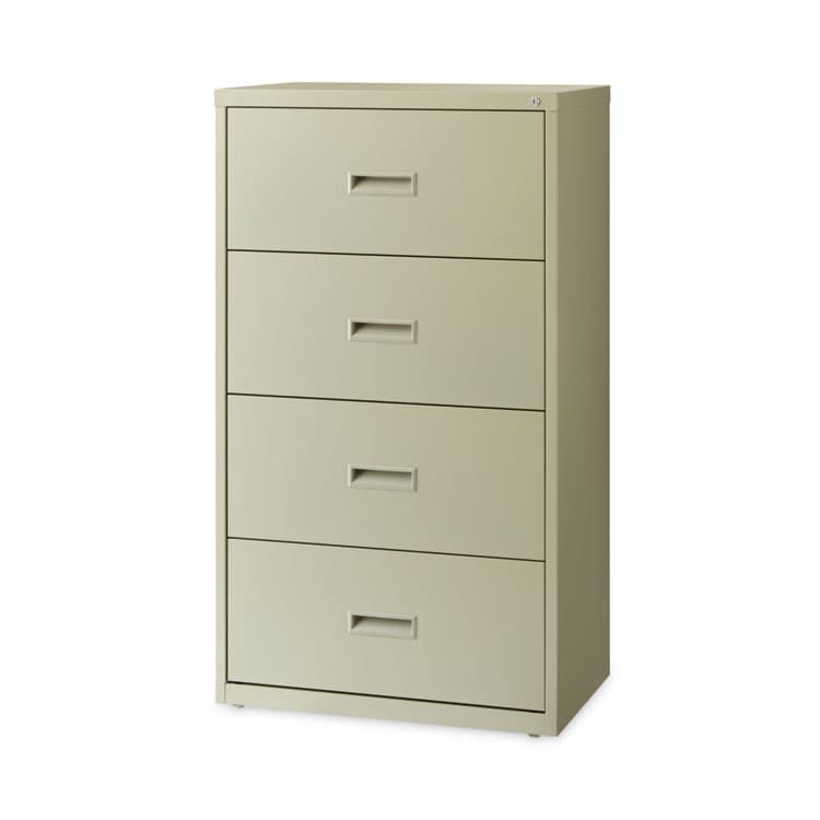 HIRSH INDUSTRIES SPACE SOLUTIONS Lateral File Cabinet, 4 Letter/Legal/A4-Size File Drawers, Putty, 30 x 18.62 x 52.5 (HID14956) thumbnail 2