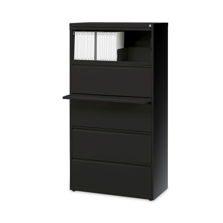 ALERA Lateral File, Five Legal/Letter/A4-Size File Drawers, 30" x 18.62" x 67.62", Black (ALEHLF3067BL) thumbnail 2