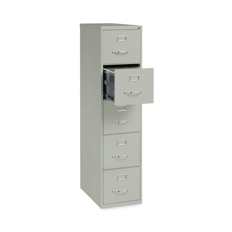 ALERA Five-Drawer Economy Vertical File, Letter-Size File Drawers, 15" x 26.5" x 61.37", Light Gray (ALEHVF1562LG) thumbnail 4