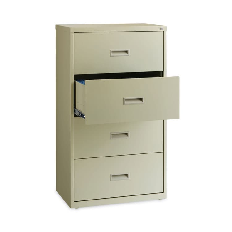 HIRSH INDUSTRIES SPACE SOLUTIONS Lateral File Cabinet, 4 Letter/Legal/A4-Size File Drawers, Putty, 30 x 18.62 x 52.5 (HID14956) thumbnail 3