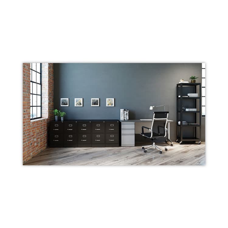 ALERA Two-Drawer Economy Vertical File, Letter-Size File Drawers, 15" x 26.5" x 28.37", Black (ALEHVF152629BL) thumbnail 3