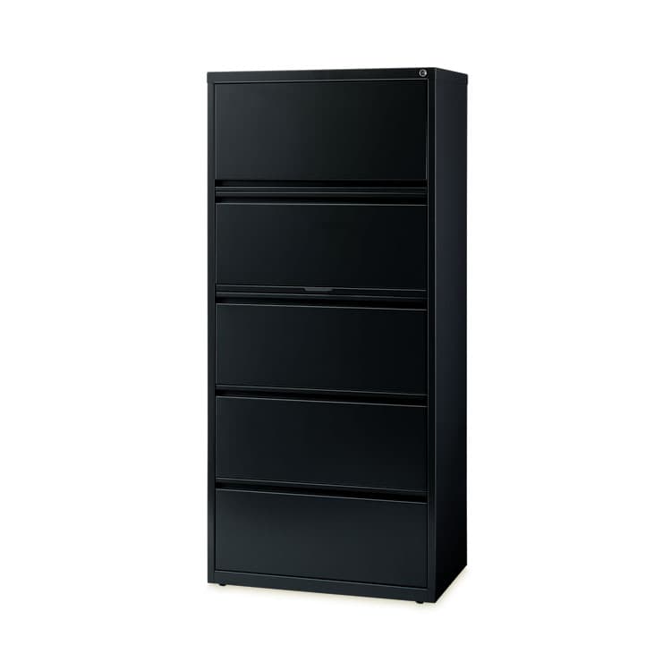 ALERA Lateral File, Five Legal/Letter/A4-Size File Drawers, 30" x 18.62" x 67.62", Black (ALEHLF3067BL)