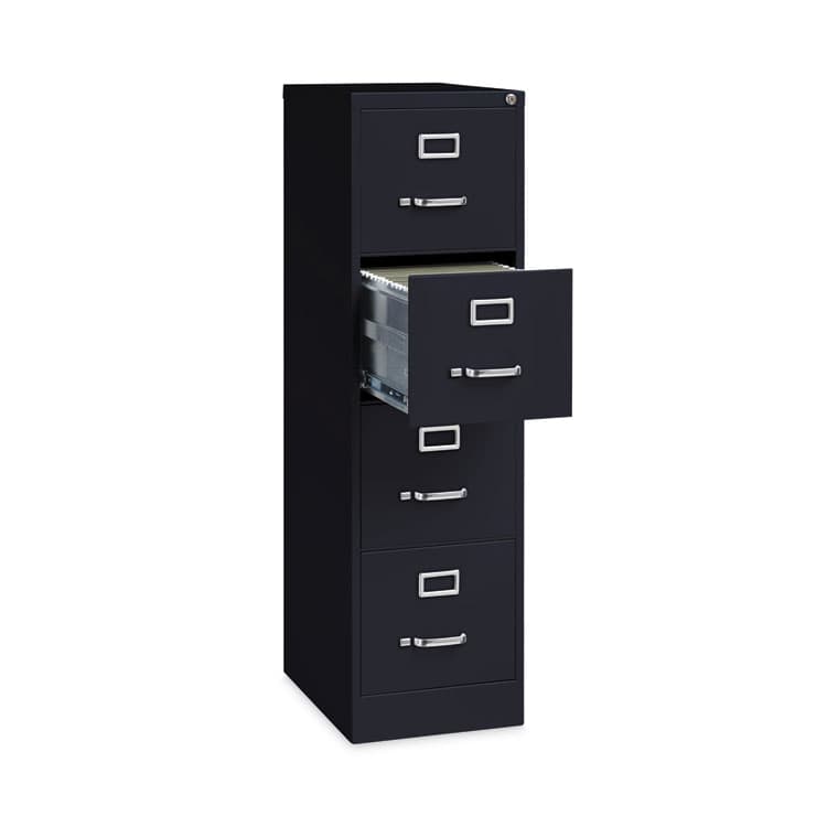 ALERA Four-Drawer Economy Vertical File, Letter-Size File Drawers, 15" x 22" x 52", Black (ALEHVF152252BL) thumbnail 4