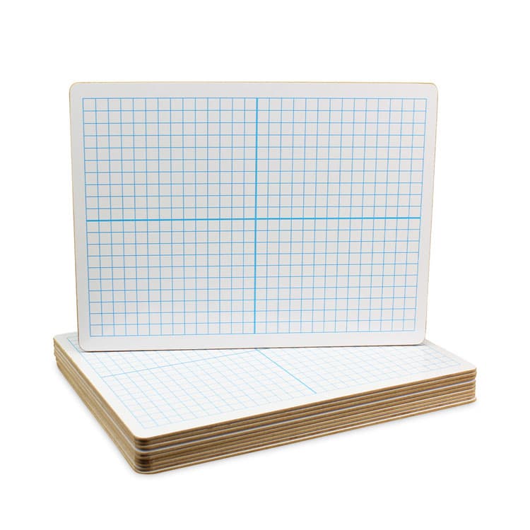 FLIPSIDE PRODUCTS Graphing Two-Sided Dry Erase Board, Computational Grid Format, 12" x 9", White Surface, 12/Pack (FLP11200) thumbnail 2