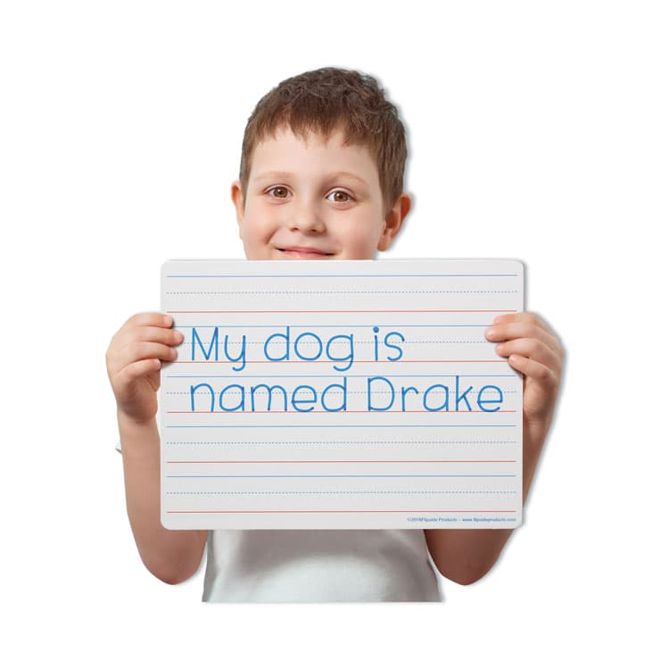 FLIPSIDE PRODUCTS Two-Sided Red/Blue Ruled Dry Erase Board, 12" x 9", White Surface, 12/Pack (FLP10134) thumbnail 3