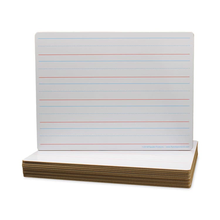 FLIPSIDE PRODUCTS Two-Sided Red/Blue Ruled Dry Erase Board, 12" x 9", White Surface, 12/Pack (FLP10134) thumbnail 2