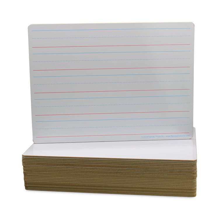 FLIPSIDE PRODUCTS Two-Sided Red/Blue Ruled Dry Erase Board, 12" x 9", White Surface, 24/Pack (FLP12034) thumbnail 2