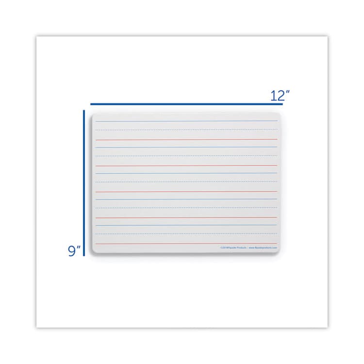 FLIPSIDE PRODUCTS Magnetic Two-Sided Red/Blue Ruled Dry Erase Board, 12" x 9", White Surface, 12/Pack (FLP10176) thumbnail 4