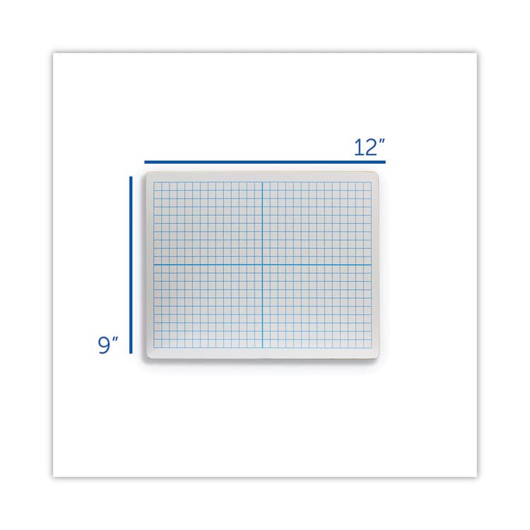FLIPSIDE PRODUCTS Graphing Two-Sided Dry Erase Board, Computational Grid Format, 12" x 9", White Surface, 12/Pack (FLP11200) thumbnail 3