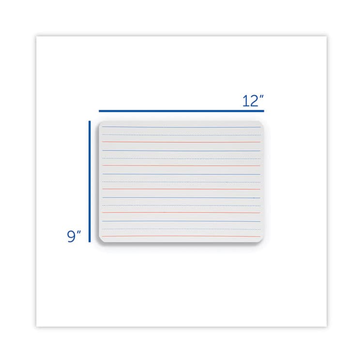 FLIPSIDE PRODUCTS Two-Sided Red/Blue Ruled Dry Erase Board, 12" x 9", White Surface, 12/Pack (FLP10134) thumbnail 4