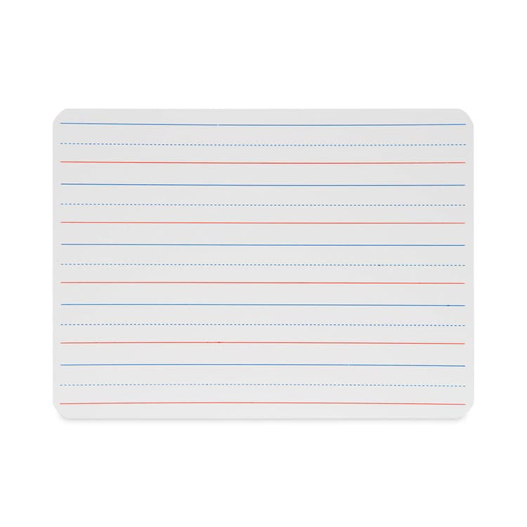 FLIPSIDE PRODUCTS Magnetic Two-Sided Red/Blue Ruled Dry Erase Board, 12" x 9", White Surface, 12/Pack (FLP10176)