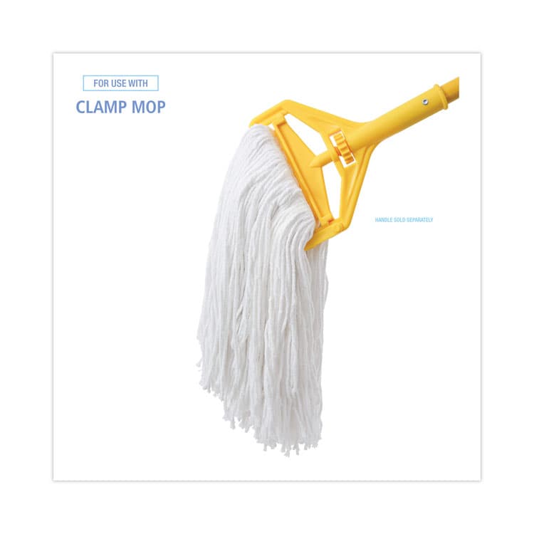 BOARDWALK Premium Cut-End Wet Mop Heads, Rayon, 16 oz, White, 12/Carton (BWK216RCT) thumbnail 3