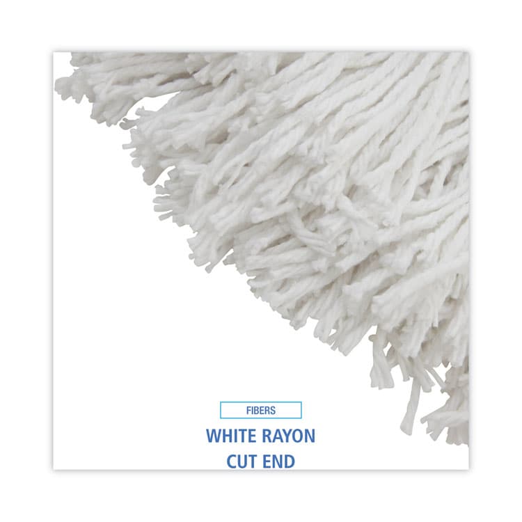 BOARDWALK Premium Cut-End Wet Mop Heads, Rayon, 16 oz, White, 12/Carton (BWK216RCT) thumbnail 4