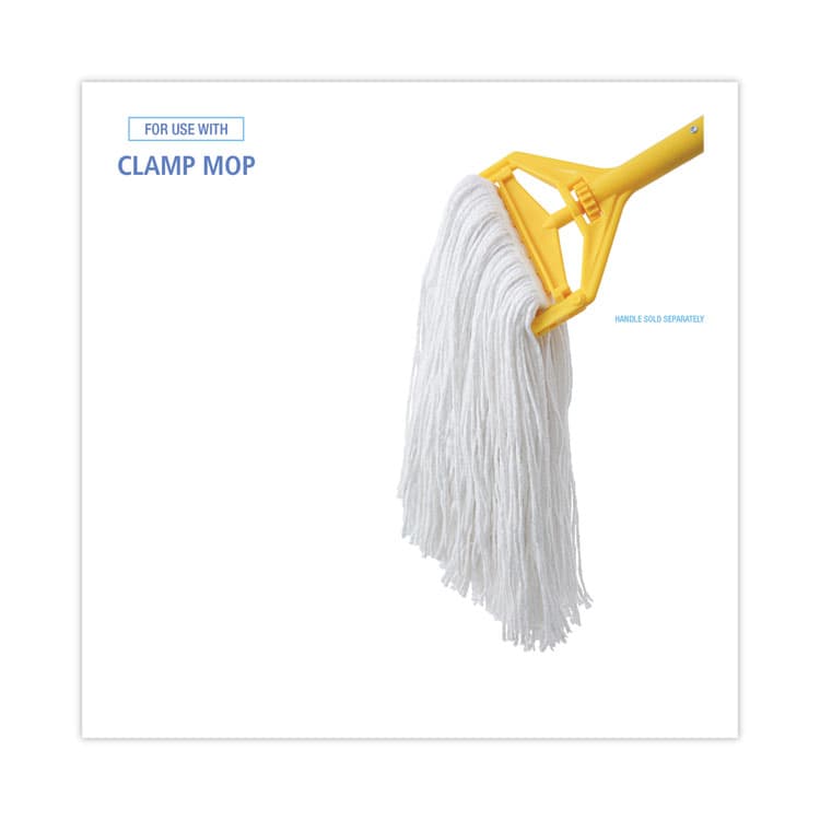 BOARDWALK Premium Cut-End Wet Mop Heads, Rayon, 20 oz, White, 12/Carton (BWK220RCT) thumbnail 3