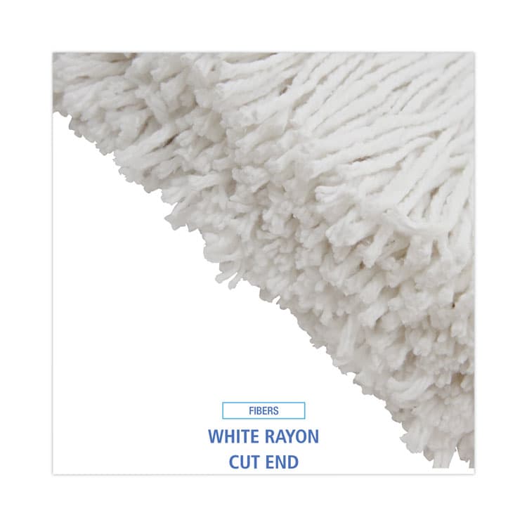 BOARDWALK Premium Cut-End Wet Mop Heads, Rayon, 20 oz, White, 12/Carton (BWK220RCT) thumbnail 4