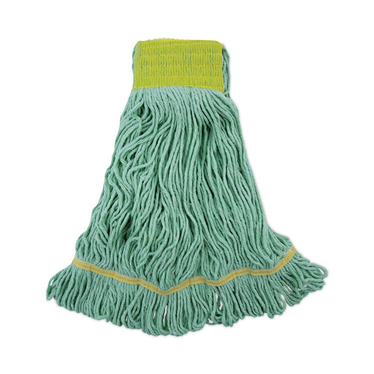 BOARDWALK EcoMop Looped-End Mop Head, Recycled Fibers, Large Size, Green, 12/Carton (BWK1200LCT)