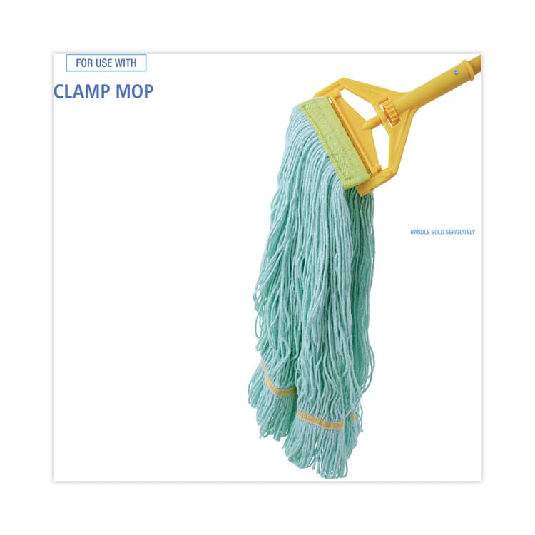 BOARDWALK EcoMop Looped-End Mop Head, Recycled Fibers, Extra Large Size, Green (BWK1200XL) thumbnail 3