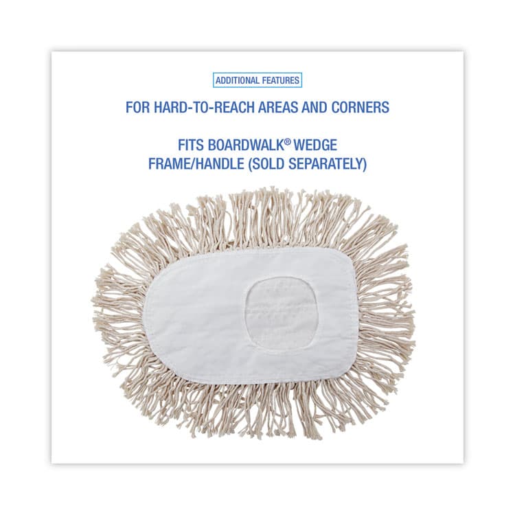 BOARDWALK Wedge Dust Mop Head, Cotton, 17.5 x 13.5, White (BWK1491) thumbnail 3