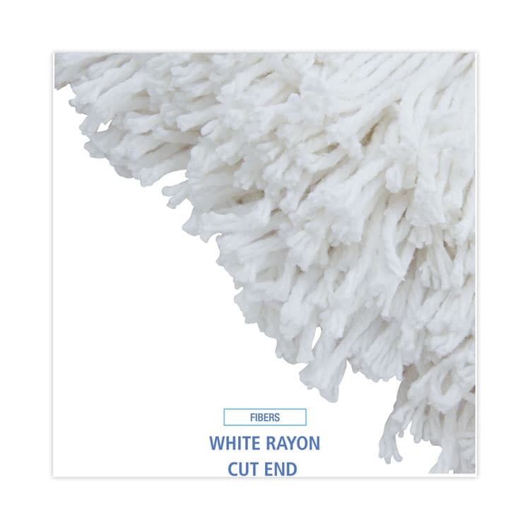 BOARDWALK Cut-End Wet Mop Head, Rayon, #32, White, 12/Carton (BWK2032RCT) thumbnail 4